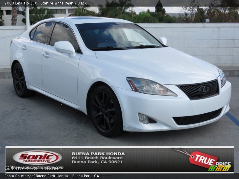 Starfire White Pearl / Black 2008 Lexus IS 250
