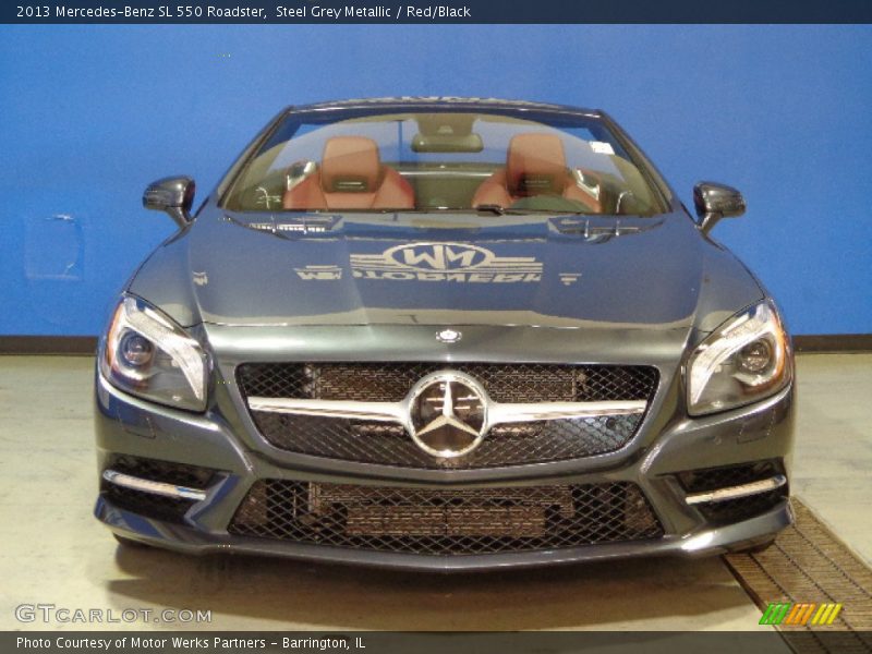 Steel Grey Metallic / Red/Black 2013 Mercedes-Benz SL 550 Roadster