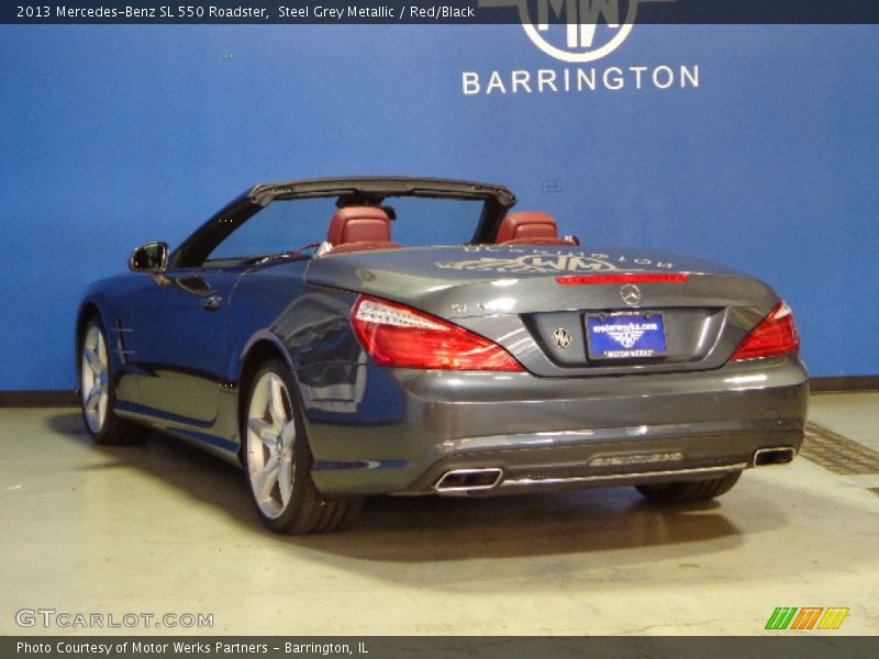 Steel Grey Metallic / Red/Black 2013 Mercedes-Benz SL 550 Roadster