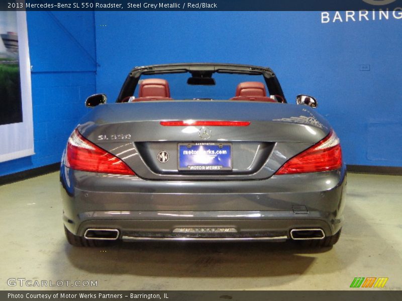Steel Grey Metallic / Red/Black 2013 Mercedes-Benz SL 550 Roadster