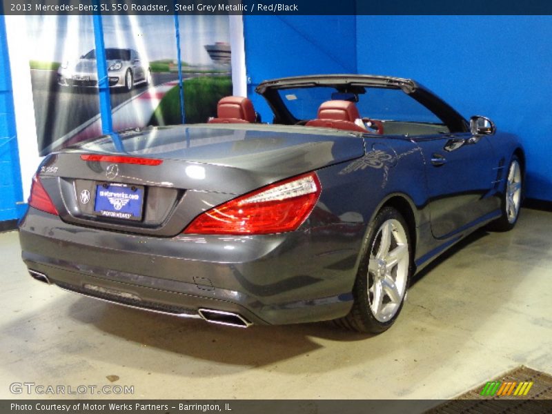 Steel Grey Metallic / Red/Black 2013 Mercedes-Benz SL 550 Roadster