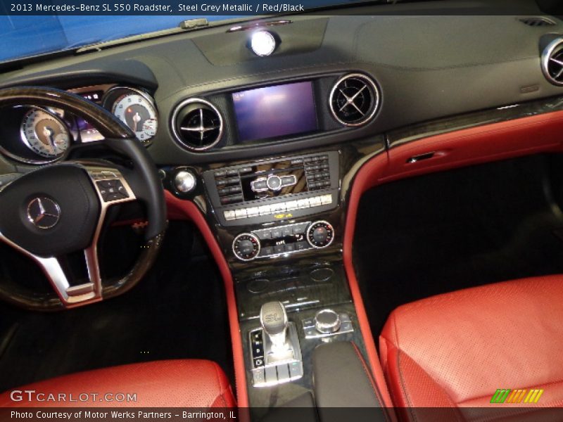 Steel Grey Metallic / Red/Black 2013 Mercedes-Benz SL 550 Roadster