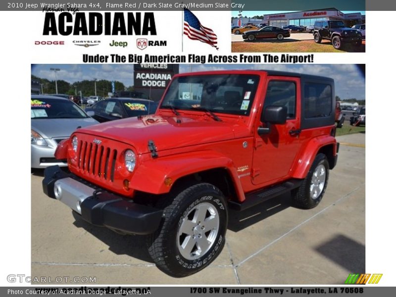 Flame Red / Dark Slate Gray/Medium Slate Gray 2010 Jeep Wrangler Sahara 4x4