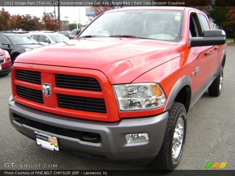 Bright Red / Dark Slate/Medium Graystone 2012 Dodge Ram 2500 HD SLT Outdoorsman Crew Cab 4x4