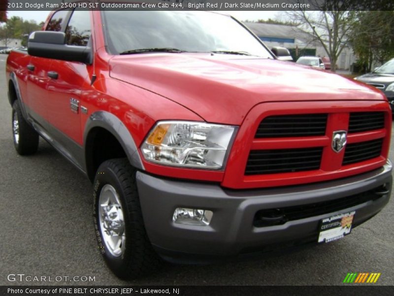 Bright Red / Dark Slate/Medium Graystone 2012 Dodge Ram 2500 HD SLT Outdoorsman Crew Cab 4x4