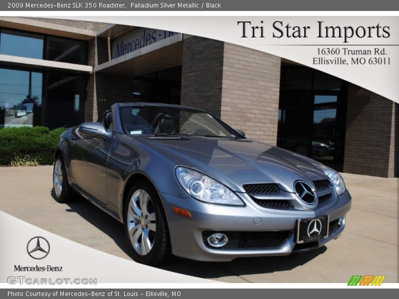 Palladium Silver Metallic / Black 2009 Mercedes-Benz SLK 350 Roadster