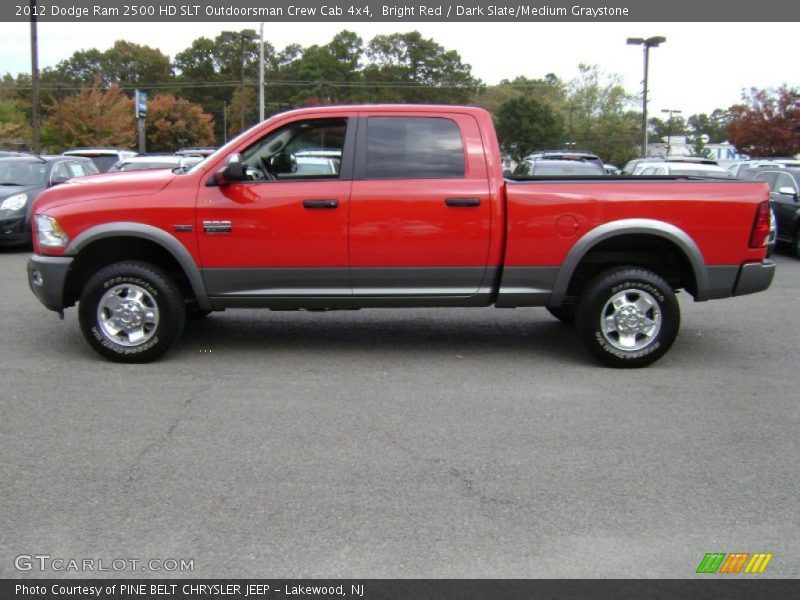 Bright Red / Dark Slate/Medium Graystone 2012 Dodge Ram 2500 HD SLT Outdoorsman Crew Cab 4x4