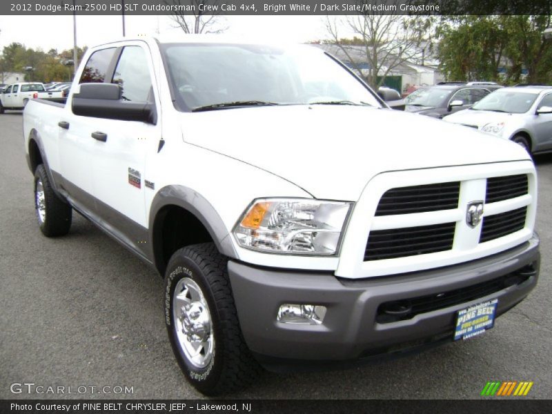 Bright White / Dark Slate/Medium Graystone 2012 Dodge Ram 2500 HD SLT Outdoorsman Crew Cab 4x4