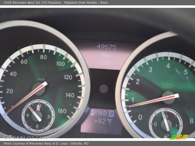 Palladium Silver Metallic / Black 2009 Mercedes-Benz SLK 350 Roadster