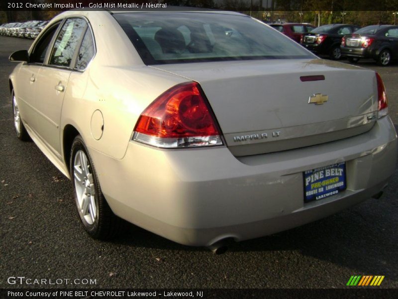 Gold Mist Metallic / Neutral 2012 Chevrolet Impala LT