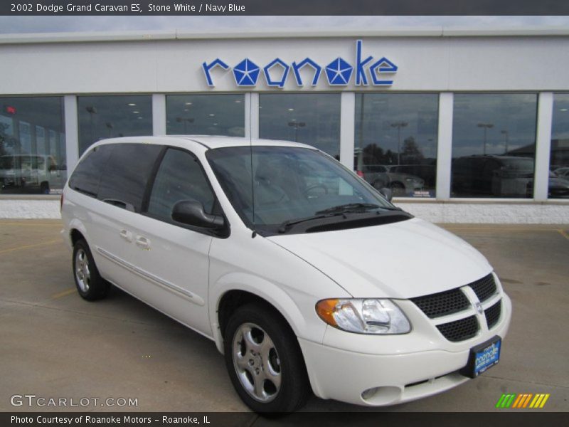 Stone White / Navy Blue 2002 Dodge Grand Caravan ES
