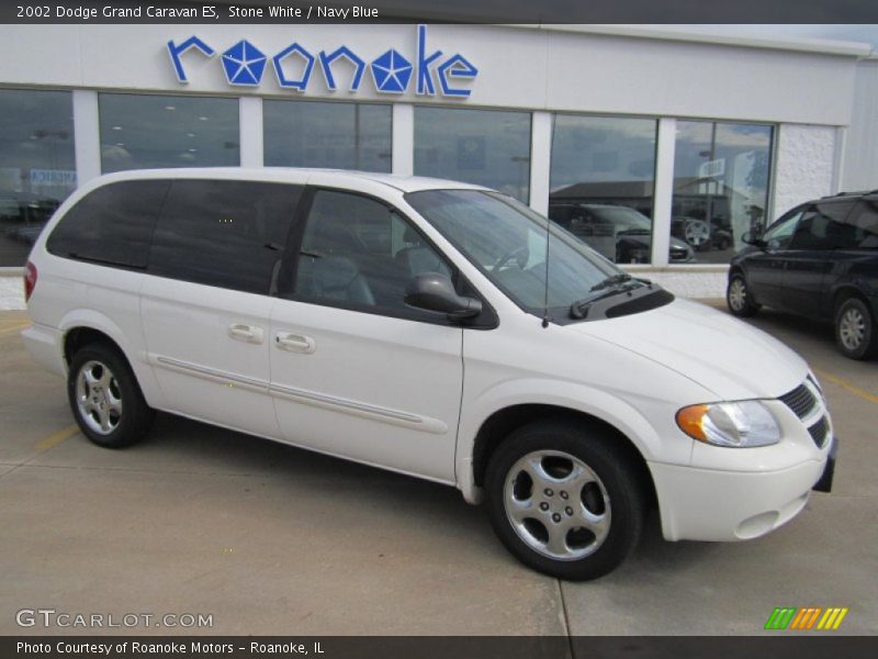 Stone White / Navy Blue 2002 Dodge Grand Caravan ES
