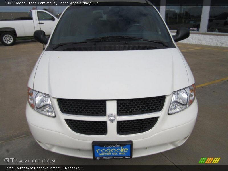 Stone White / Navy Blue 2002 Dodge Grand Caravan ES