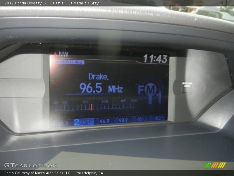 Celestial Blue Metallic / Gray 2012 Honda Odyssey EX
