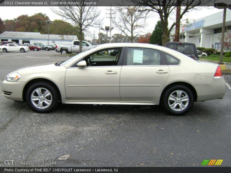 Gold Mist Metallic / Neutral 2012 Chevrolet Impala LS
