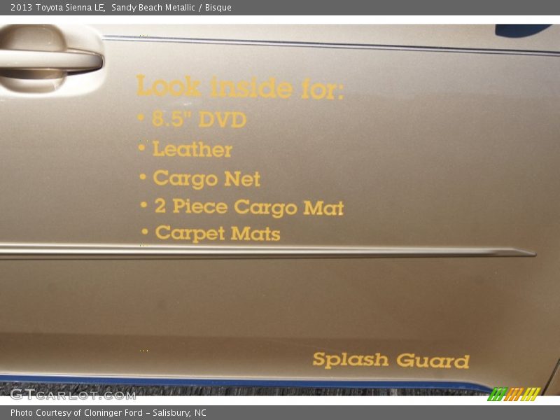 Sandy Beach Metallic / Bisque 2013 Toyota Sienna LE