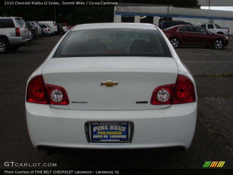 Summit White / Cocoa/Cashmere 2010 Chevrolet Malibu LS Sedan