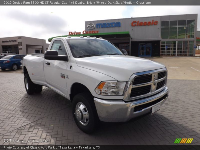 Bright White / Dark Slate/Medium Graystone 2012 Dodge Ram 3500 HD ST Regular Cab 4x4 Dually