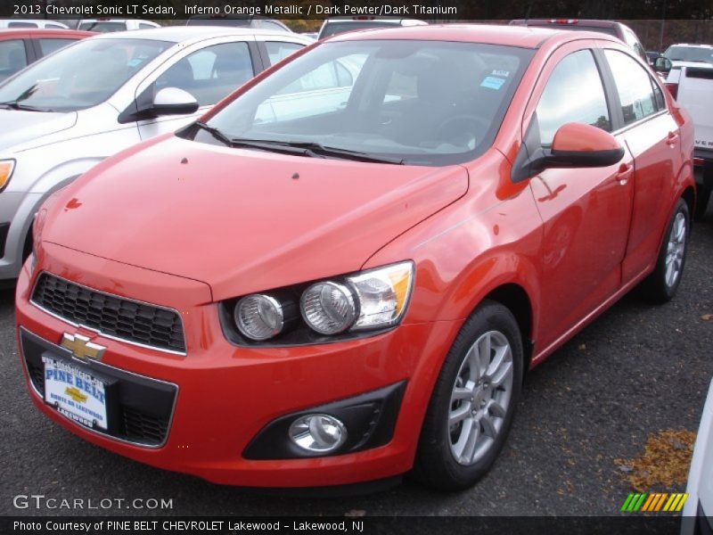 Inferno Orange Metallic / Dark Pewter/Dark Titanium 2013 Chevrolet Sonic LT Sedan