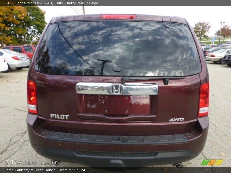 Dark Cherry Pearl / Beige 2013 Honda Pilot EX-L 4WD