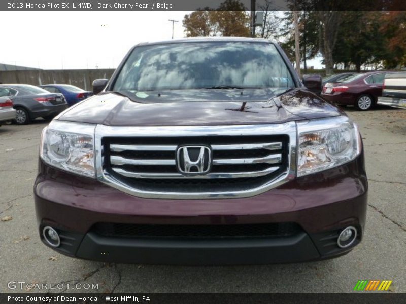 Dark Cherry Pearl / Beige 2013 Honda Pilot EX-L 4WD