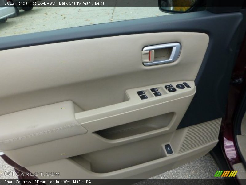 Dark Cherry Pearl / Beige 2013 Honda Pilot EX-L 4WD