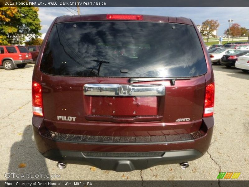 Dark Cherry Pearl / Beige 2013 Honda Pilot EX-L 4WD