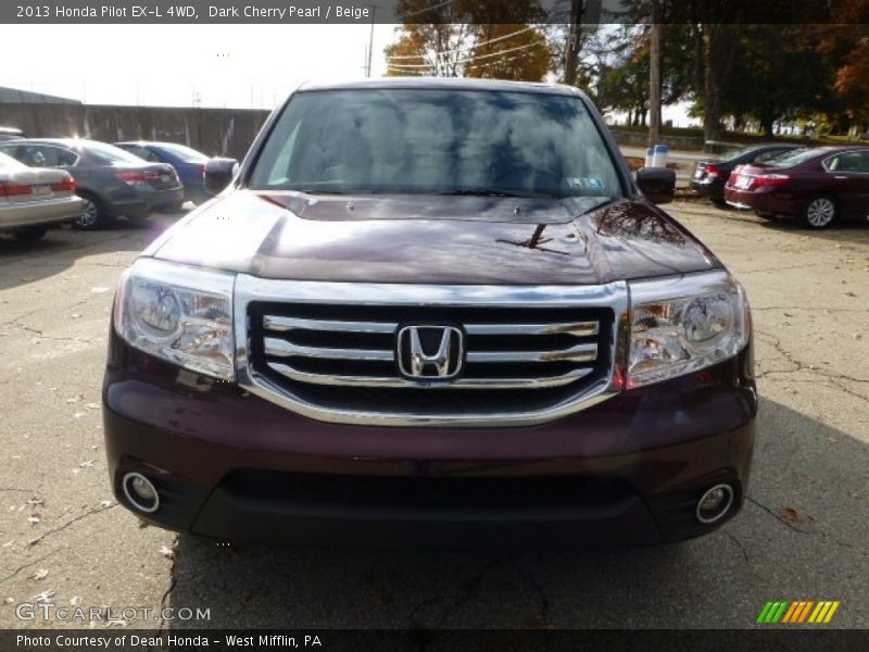 Dark Cherry Pearl / Beige 2013 Honda Pilot EX-L 4WD