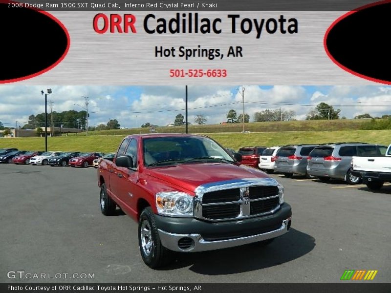 Inferno Red Crystal Pearl / Khaki 2008 Dodge Ram 1500 SXT Quad Cab
