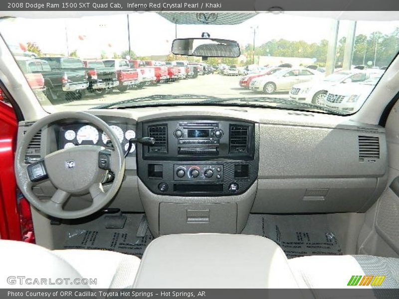 Inferno Red Crystal Pearl / Khaki 2008 Dodge Ram 1500 SXT Quad Cab