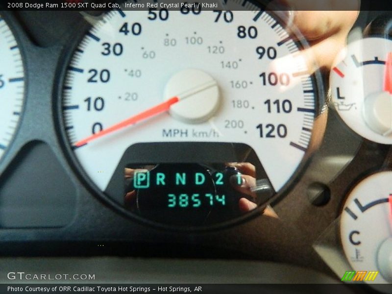 Inferno Red Crystal Pearl / Khaki 2008 Dodge Ram 1500 SXT Quad Cab