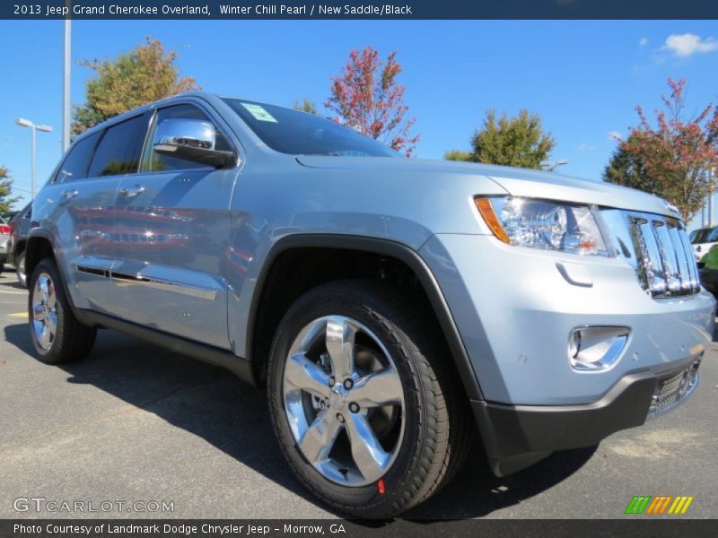 Winter Chill Pearl / New Saddle/Black 2013 Jeep Grand Cherokee Overland