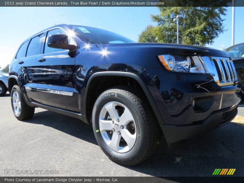 True Blue Pearl / Dark Graystone/Medium Graystone 2013 Jeep Grand Cherokee Laredo