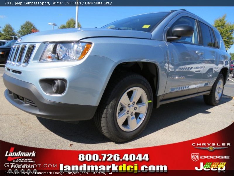 Winter Chill Pearl / Dark Slate Gray 2013 Jeep Compass Sport