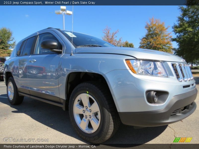 Winter Chill Pearl / Dark Slate Gray 2013 Jeep Compass Sport