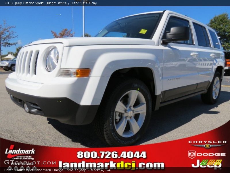Bright White / Dark Slate Gray 2013 Jeep Patriot Sport