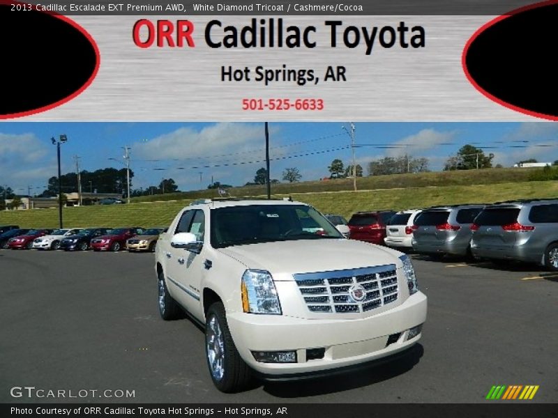 White Diamond Tricoat / Cashmere/Cocoa 2013 Cadillac Escalade EXT Premium AWD
