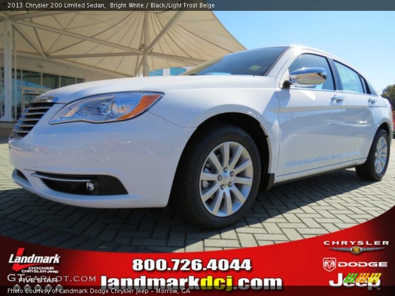 Bright White / Black/Light Frost Beige 2013 Chrysler 200 Limited Sedan
