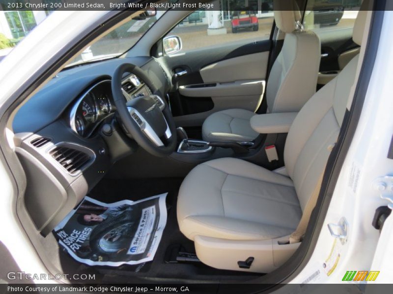 Bright White / Black/Light Frost Beige 2013 Chrysler 200 Limited Sedan