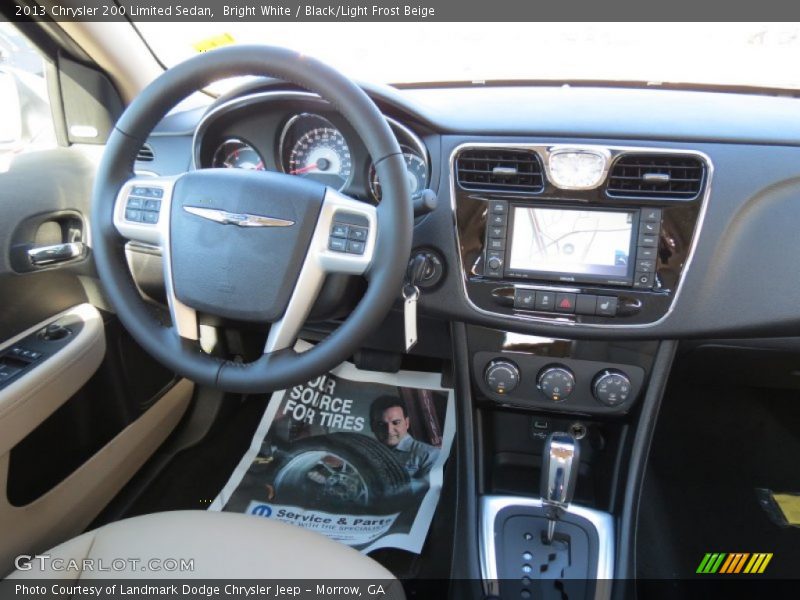 Bright White / Black/Light Frost Beige 2013 Chrysler 200 Limited Sedan