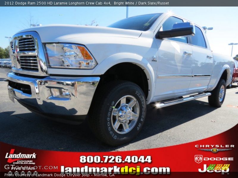 Bright White / Dark Slate/Russet 2012 Dodge Ram 2500 HD Laramie Longhorn Crew Cab 4x4