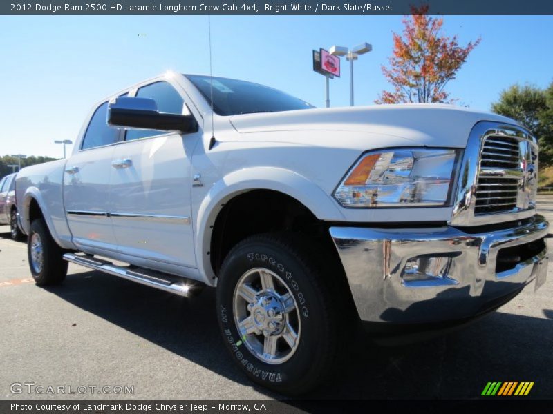 Bright White / Dark Slate/Russet 2012 Dodge Ram 2500 HD Laramie Longhorn Crew Cab 4x4