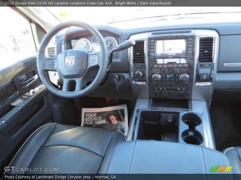 Bright White / Dark Slate/Russet 2012 Dodge Ram 2500 HD Laramie Longhorn Crew Cab 4x4
