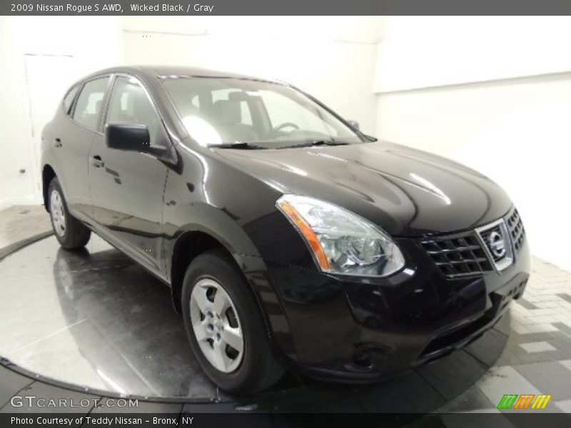 Wicked Black / Gray 2009 Nissan Rogue S AWD