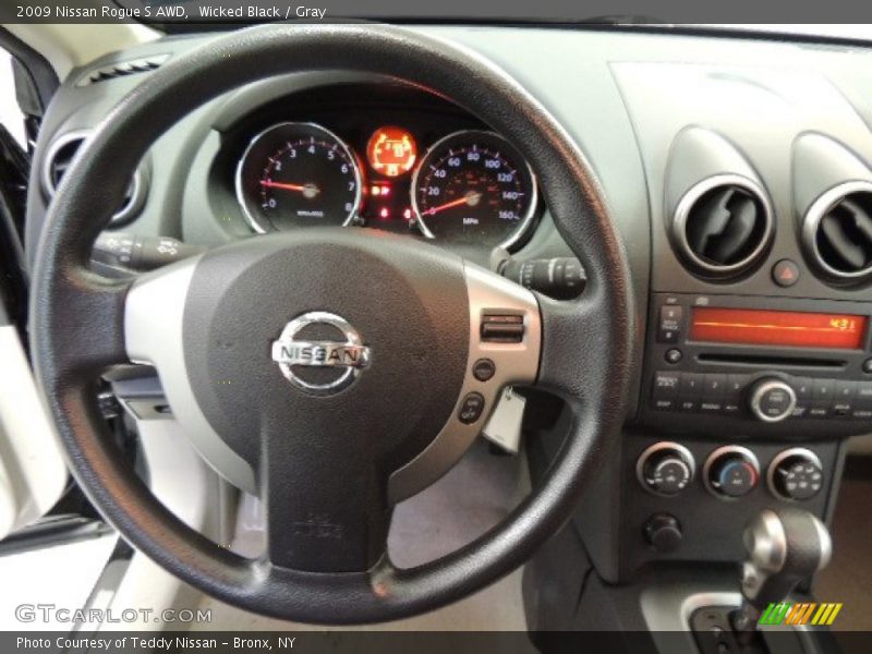 Wicked Black / Gray 2009 Nissan Rogue S AWD