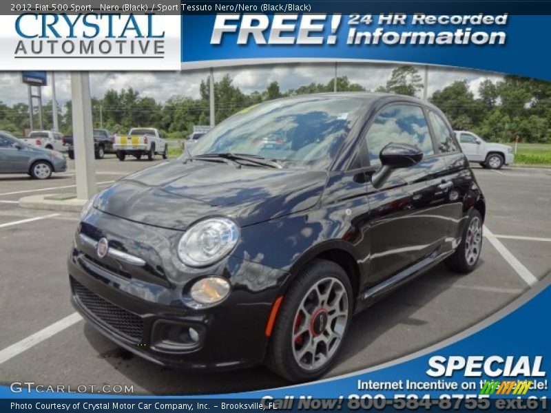 Nero (Black) / Sport Tessuto Nero/Nero (Black/Black) 2012 Fiat 500 Sport