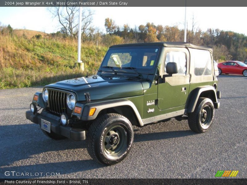 Moss Green Pearlcoat / Dark Slate Gray 2004 Jeep Wrangler X 4x4
