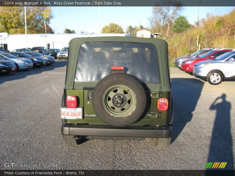 Moss Green Pearlcoat / Dark Slate Gray 2004 Jeep Wrangler X 4x4