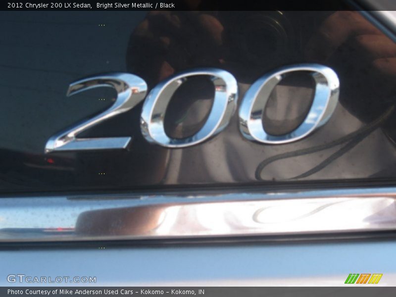 Bright Silver Metallic / Black 2012 Chrysler 200 LX Sedan