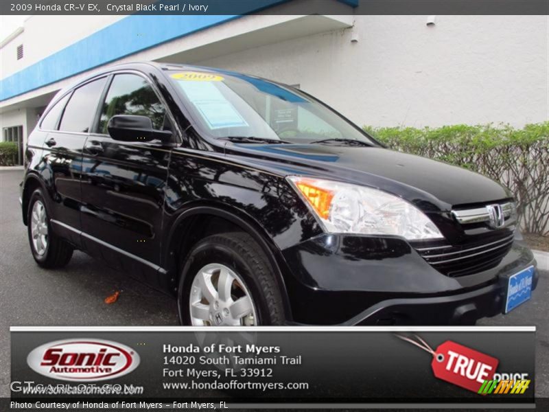 Crystal Black Pearl / Ivory 2009 Honda CR-V EX